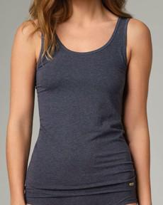 Comazo hemd brede bandjes katoen - marineblauw via Lotika