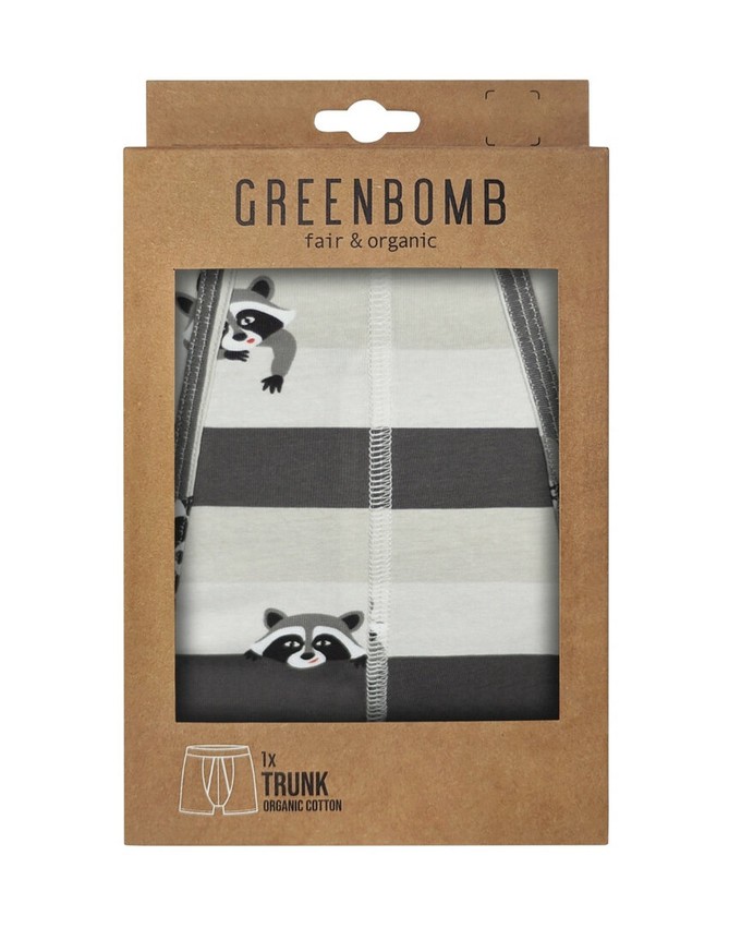 Greenbomb boxershort wasbeer - grijs-wit from Lotika