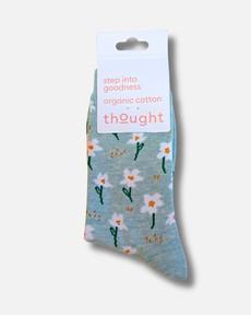 Thought katoenen dames sokken cosmos floral - mint green marl via Lotika