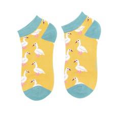 Bamboe sneakersokken dames white ducks - yellow van Lotika