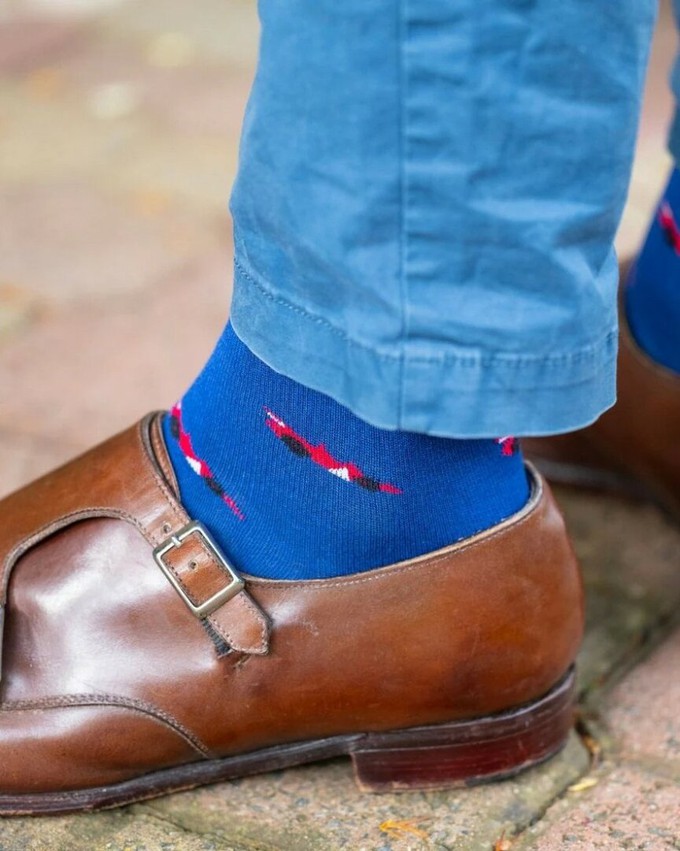 Swole Panda bamboe herensokken raceauto's - blauw from Lotika