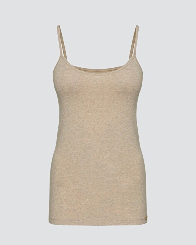 Comazo topje spaghettibandjes katoen - beige melange from Lotika