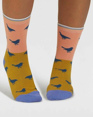 Thought damessokken giftbox bloemen en vogels from Lotika