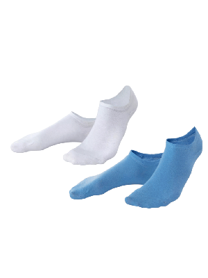 Enkelsokken dames katoen Abby 2-pack - lichtblauw - wit maat 35-38 from Lotika