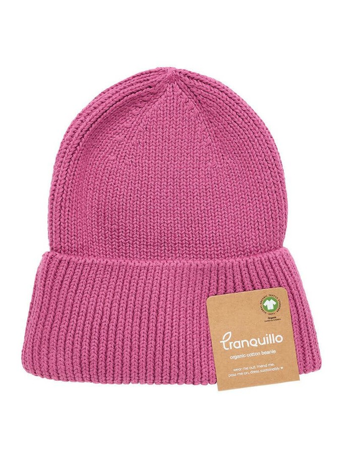 Gebreide muts biologisch katoen - red violet from Lotika