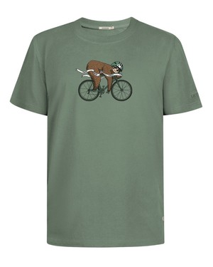Greenbomb T-shirt heren luiaard op racefiets - groen from Lotika