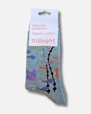 Thought katoenen dames sokken zee - mint green marl from Lotika
