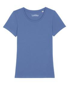 Yara T-shirt dames biologisch katoen - bright blue - via Lotika