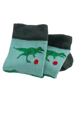 Kindersokken biologisch katoen dino's - groen 19-22 from Lotika