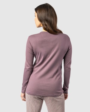 Pyjamashirt dames katoen Violera - mauve from Lotika