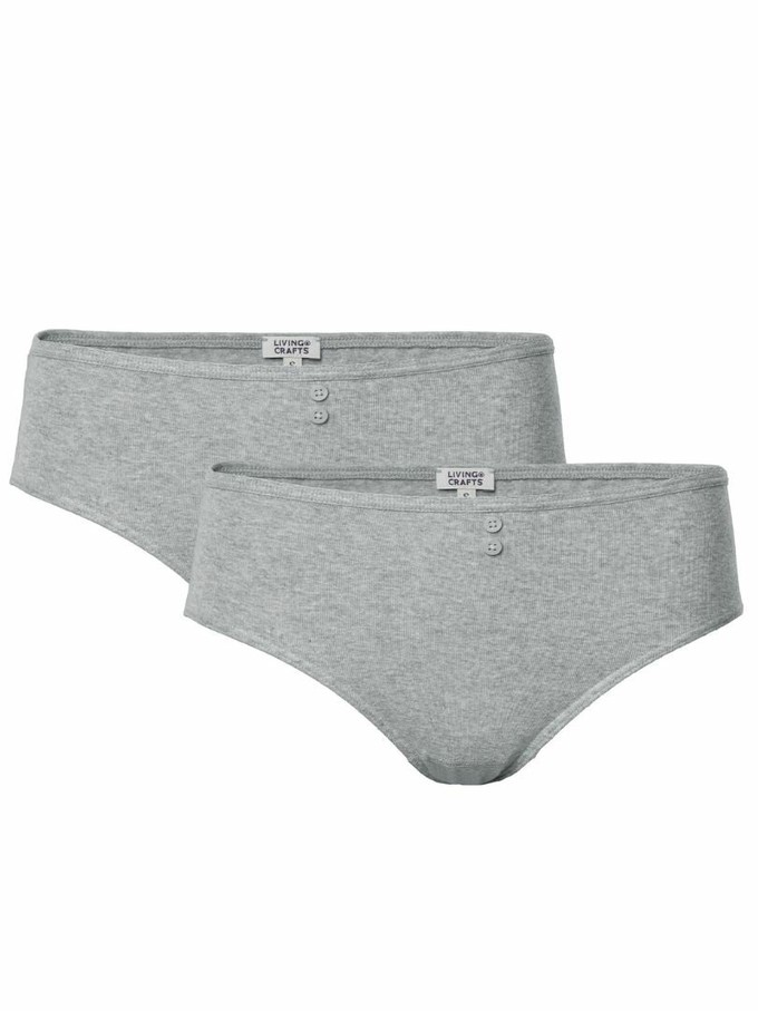 Dames slips 100% katoen Rasina 2-pack - grijs - mt XL (48) from Lotika