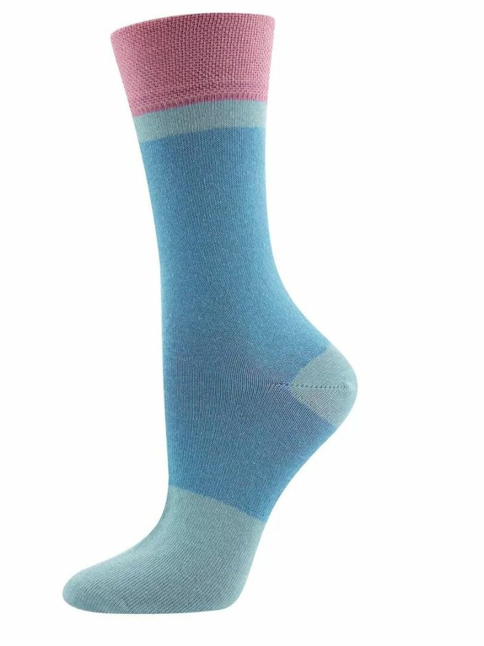 Ewers katoenen sokken dames brede strepen - midden blauw from Lotika