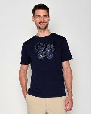 Greenbomb T-shirt heren bike gravel - navy from Lotika