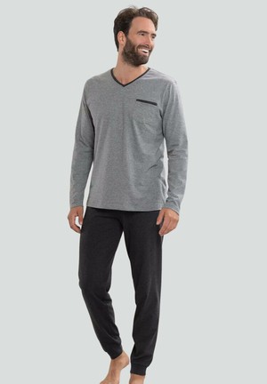 Living crafts heren pyjama set katoen Colin - grijs / anthra from Lotika