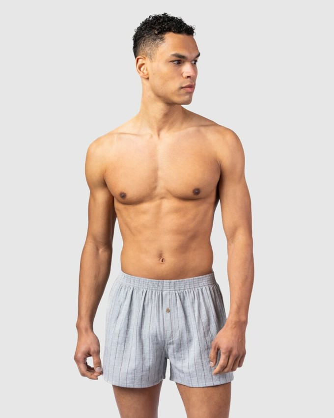 Wijde boxershorts katoen flanel Boris - zinfandel rood / grijs from Lotika Wijde boxershorts katoen flanel Boris - zinfandel rood / grijs from Lotika