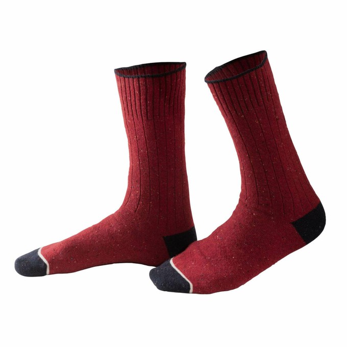 Warme wollen sokken Lorin - lava rood maat 35-38 from Lotika
