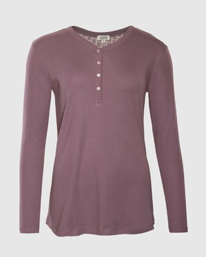 Pyjamashirt dames katoen Violera - mauve from Lotika