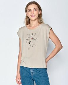 Greenbomb T-shirt dames vogel op tak - latte via Lotika