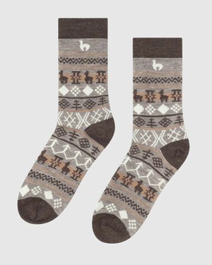 Apu Kuntur wollen alpaca sokken Camino - stone mokka from Lotika