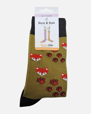 Doris & Dude bamboe damessokken met vossen brons from Lotika