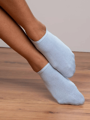 Enkelsokken dames katoen Abby 2-pack - lichtblauw - wit maat 35-38 from Lotika