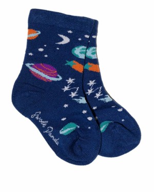 Bamboe kindersokken space - navy from Lotika