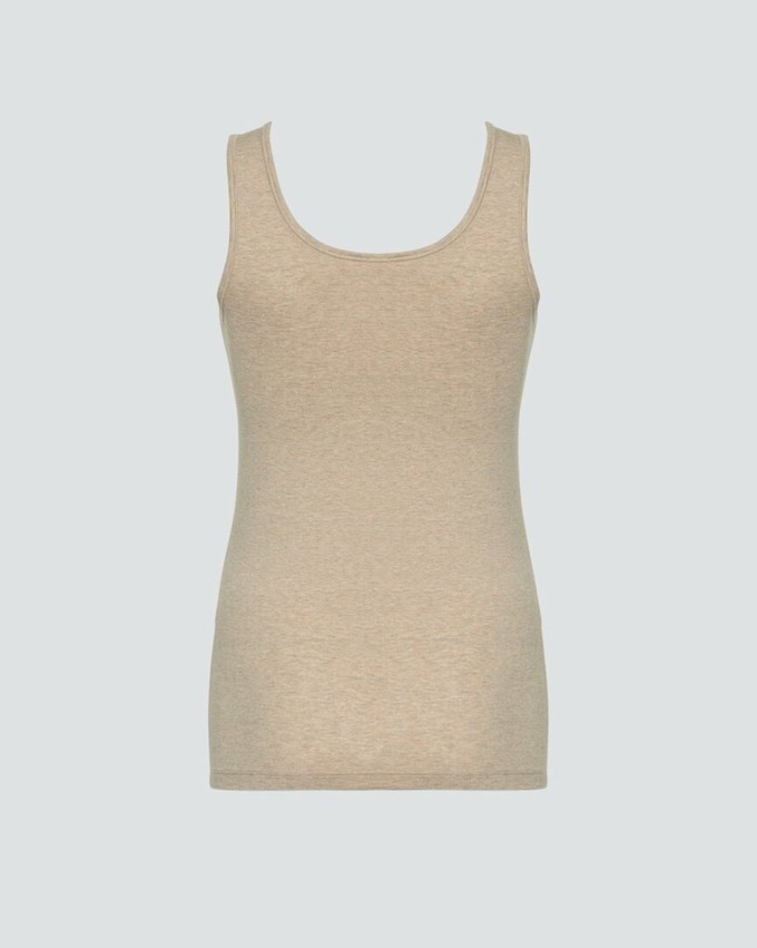 Comazo hemd brede bandjes katoen - beige melange from Lotika
