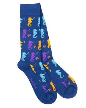 Swole Panda bamboesokken met zeepaardjes – blauw from Lotika