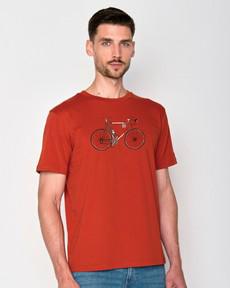 Greenbomb T-shirt heren bike - clay red via Lotika