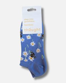 Thought dames enkelsokken bijen - cornflower blue via Lotika
