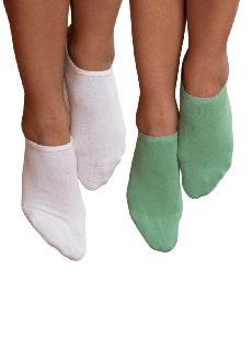 Enkelsokken dames katoen Abby 2-pack - groen - wit van Lotika