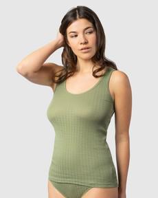 Dames hemd 100% katoen visoli - fog green via Lotika