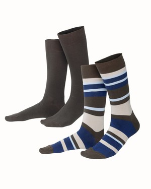 Living Crafts katoenen sokken Arni 2-pack – earth wave from Lotika