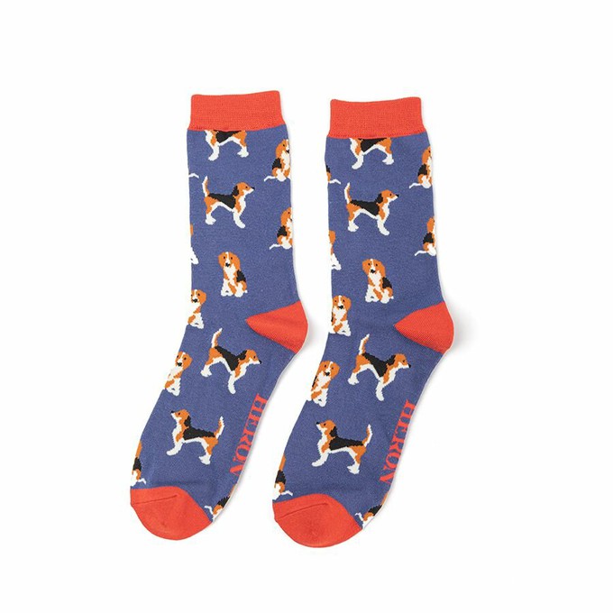 Bamboe sokken heren Beagle honden - denim from Lotika