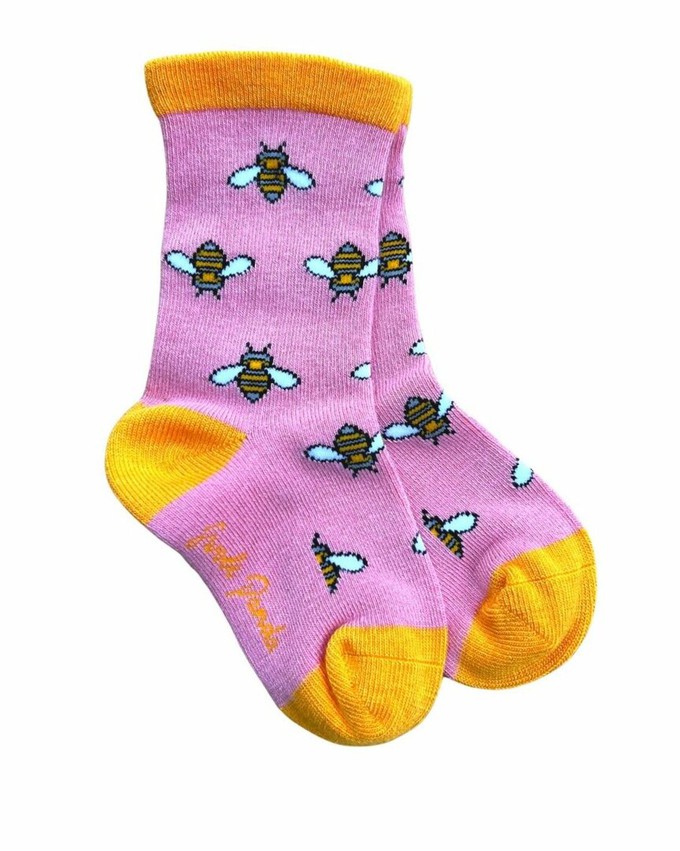 Bamboe kindersokken bijen - roze from Lotika