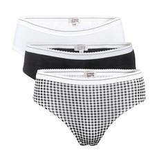 Living Crafts slips bio katoen Polly 3-pack - zwart / wit - XL-48 via Lotika