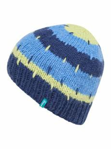 Warme wollen muts dames met patroon - indigo via Lotika
