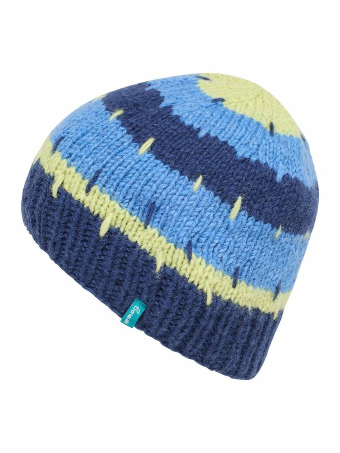 Warme wollen muts dames met patroon - indigo from Lotika