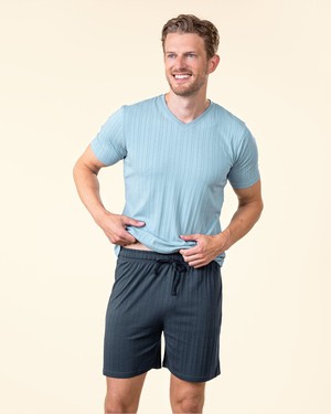 Living crafts pyjama set katoen heren Rex, navy - lichtblauw from Lotika