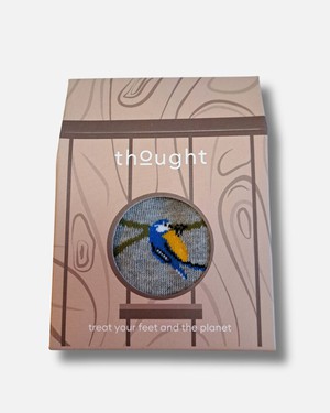 Thought heren sokken vogelprint cadeaudoosje - grey marl from Lotika
