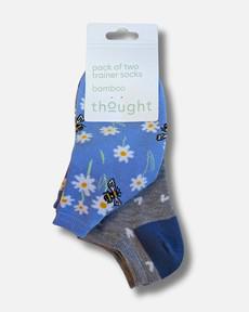 Thought dames enkelsokken bijen en hartjes 2-pack via Lotika