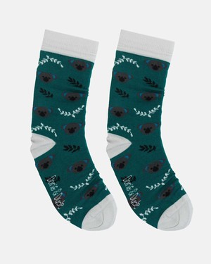 Doris & Dude bamboe damessokken koala teal from Lotika