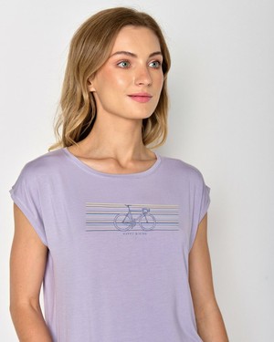 Greenbomb T-shirt dames fiets - lila from Lotika