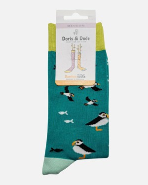 Doris & Dude damessokken met papegaaiduikers groen from Lotika