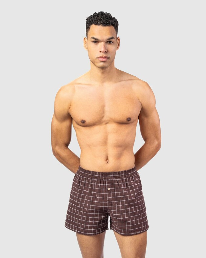 Wijde boxershorts katoen flanel Boris - zinfandel rood / grijs from Lotika Wijde boxershorts katoen flanel Boris - zinfandel rood / grijs from Lotika