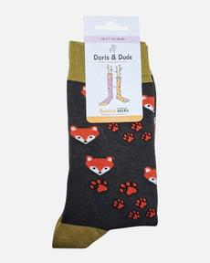 Doris & Dude bamboe damessokken met vossen bruin via Lotika