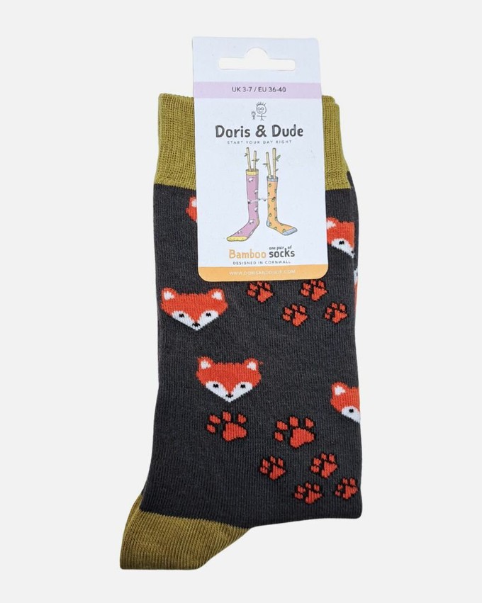 Doris & Dude bamboe damessokken met vossen bruin from Lotika