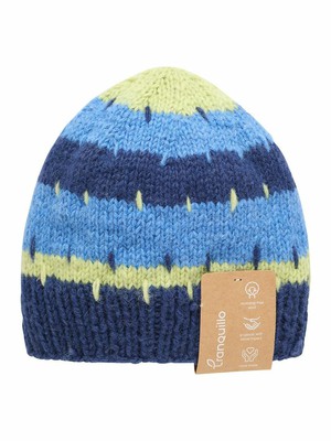 Warme wollen muts dames met patroon - indigo from Lotika