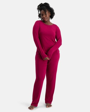 Bamboe dames pyjama set lange mouwen Nina - bordeaux from Lotika Bamboe dames pyjama set lange mouwen Nina - bordeaux from Lotika