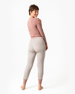 Living Crafts dames pyjamabroek Aveline – chalk dried rose from Lotika